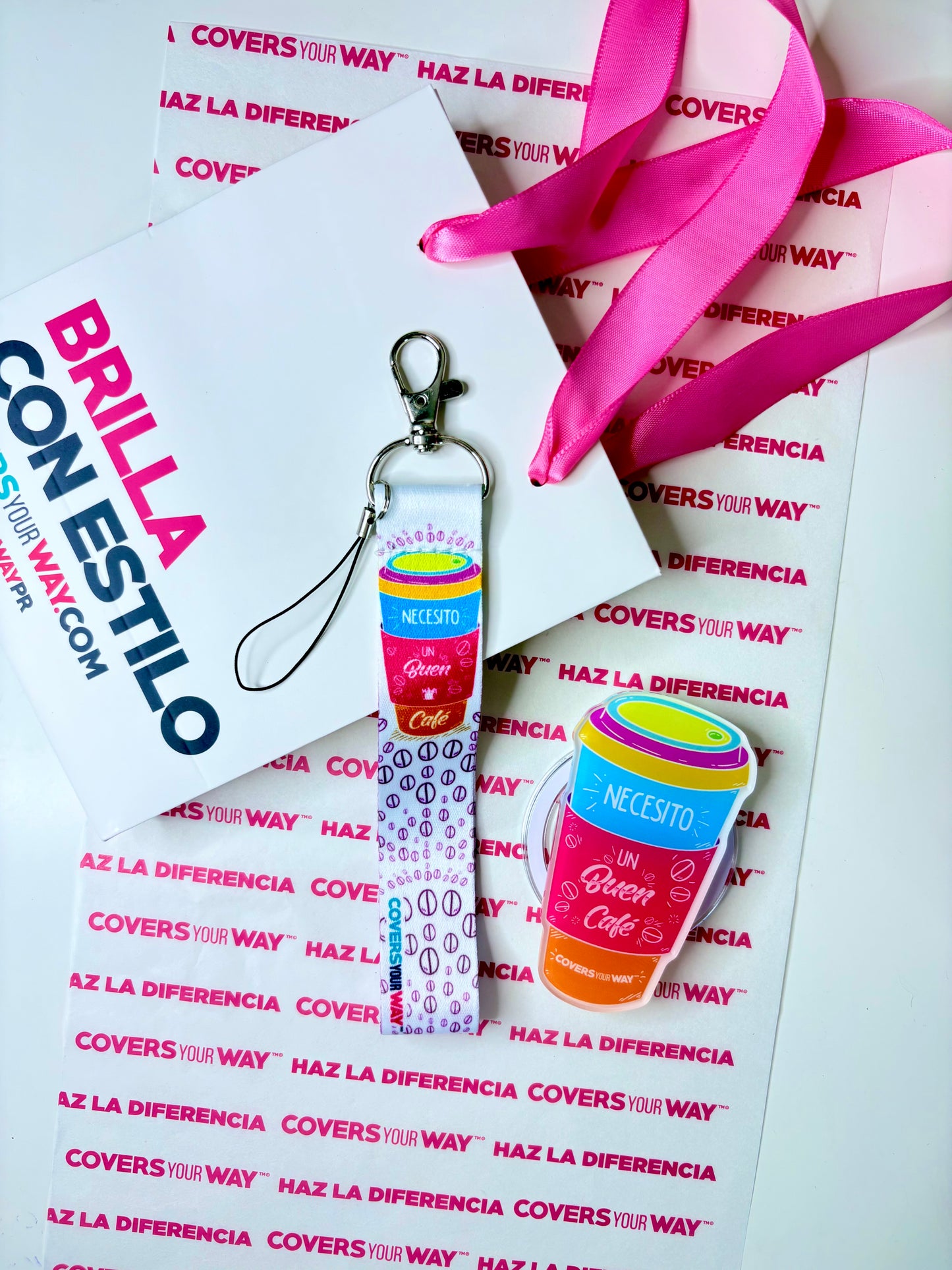 Necesito un buen café Phone Lanyard + Magnetic Phone Grip Gift Bundle