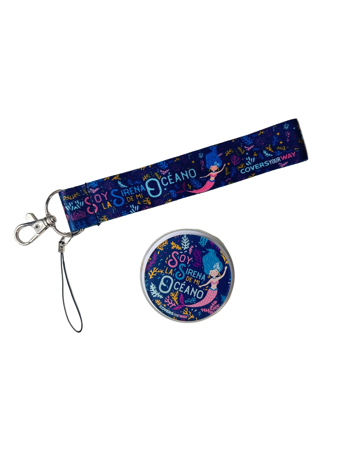 Soy la sirena de mi océano Phone Lanyard + Magnetic Phone Grip Gift Bundle