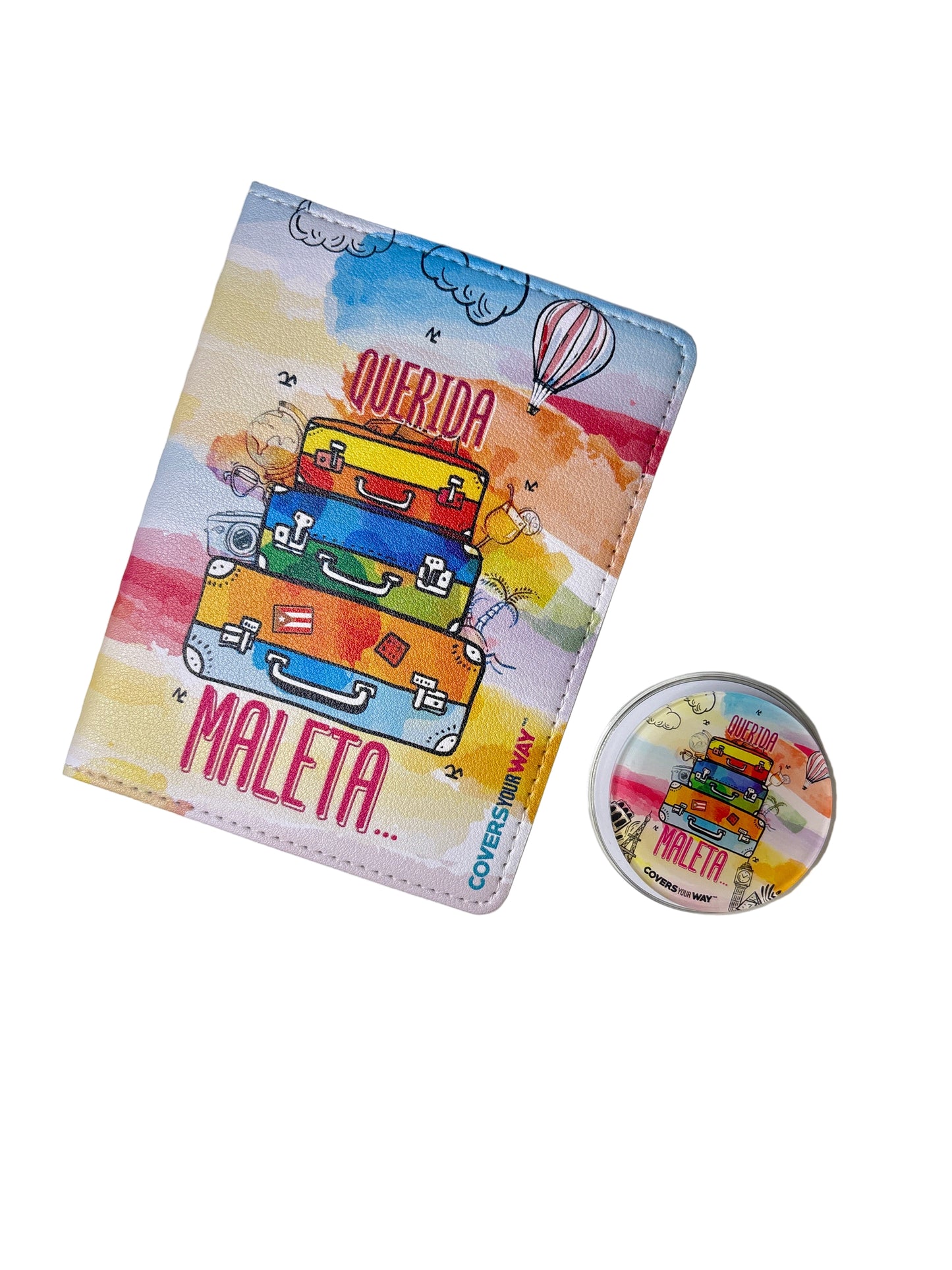Querida maleta Cover Pasaporte + Magnetic Phone Grip Gift Bundle