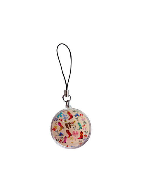 Boots & Blossoms Phone Charm