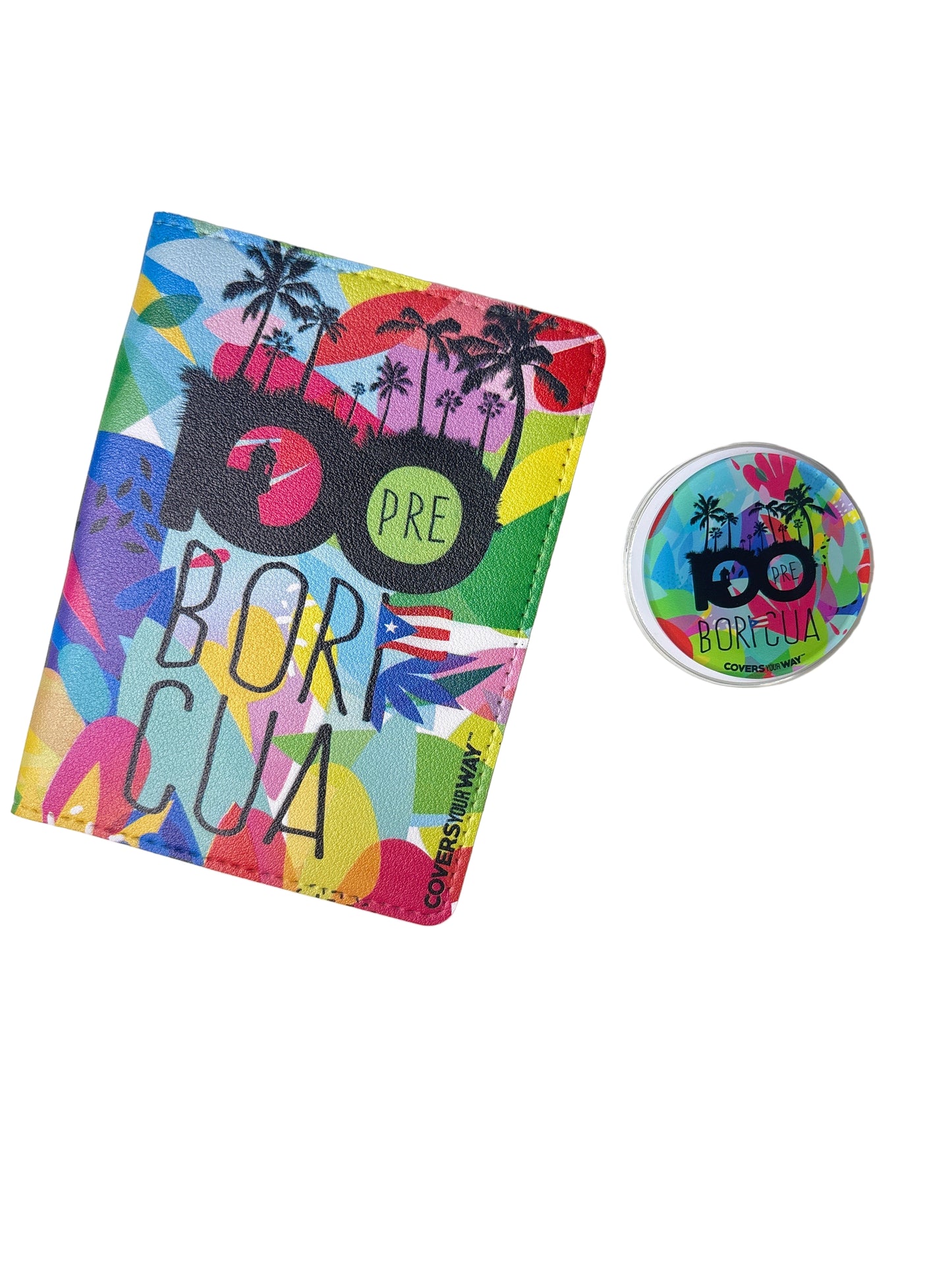 100pre BORICUA Cover Pasaporte + Magnetic Phone Grip Gift Bundle