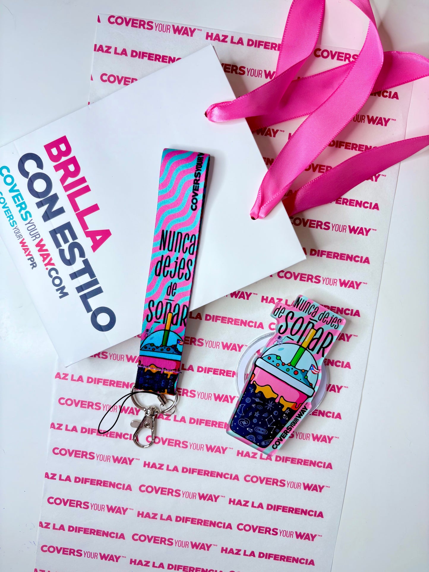 Nunca dejes de soñar Phone Lanyard + Magnetic Phone Grip Gift Bundle