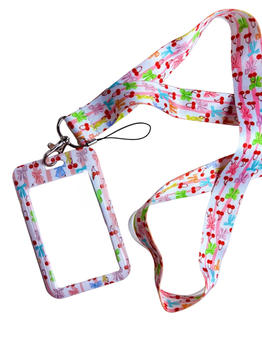 Cherry Bow Vibes ID Lanyard