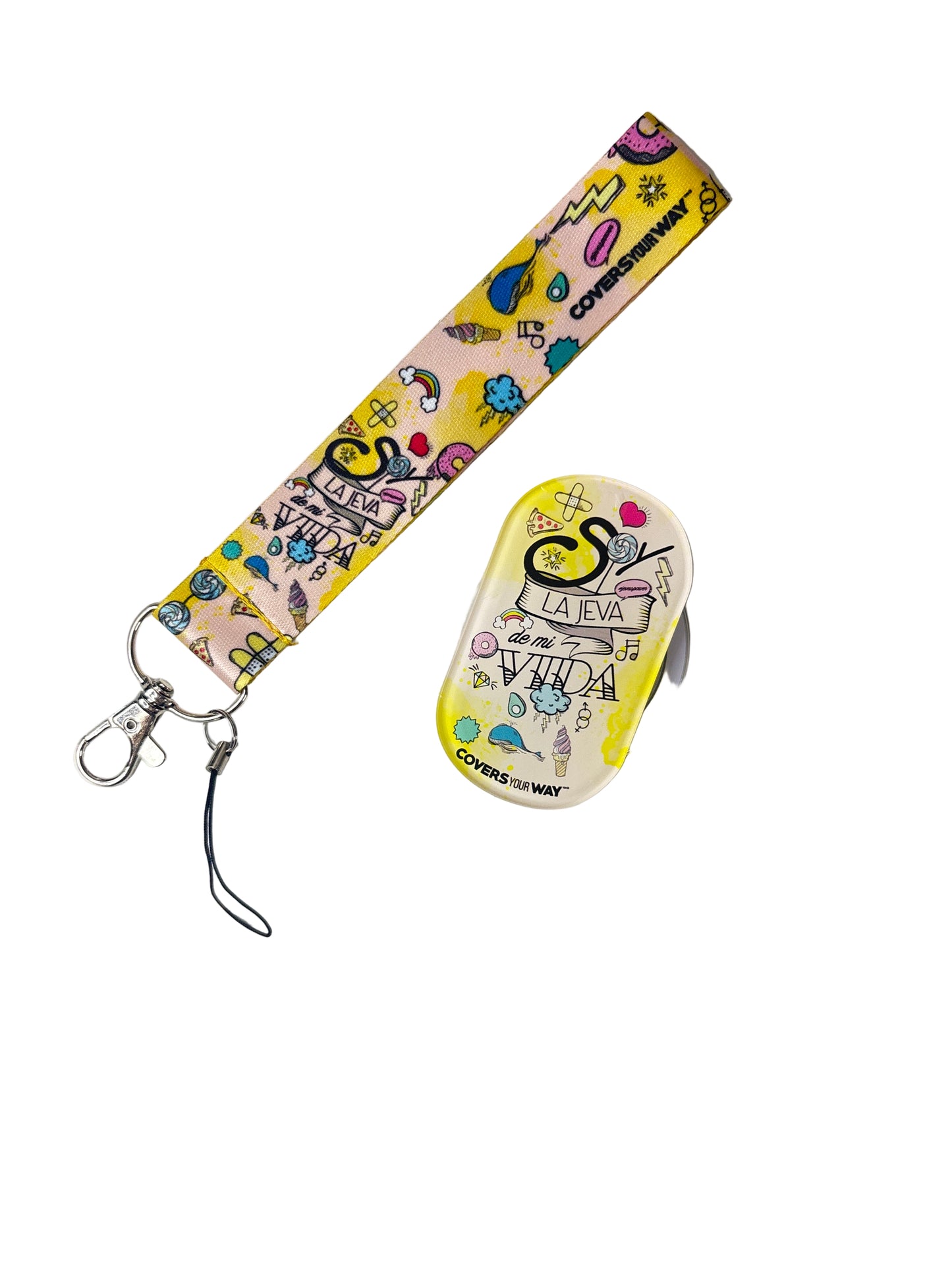 Soy la jeva de mi vida Phone Lanyard + Magnetic Phone Grip Gift Bundle