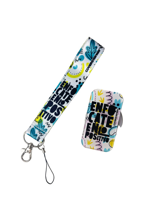 Enfócate en lo positivo Phone Lanyard + Magnetic Phone Grip Gift Bundle