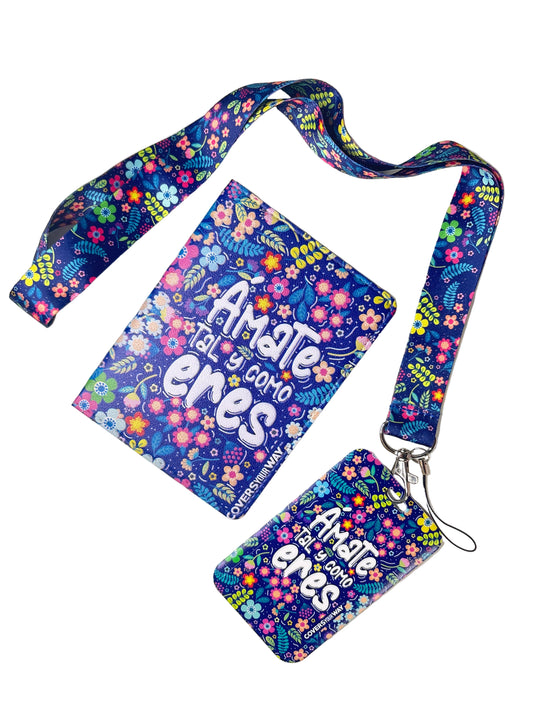 Ámate tal y como eres Cover Pasaporte + ID Lanyard Gift Bundle