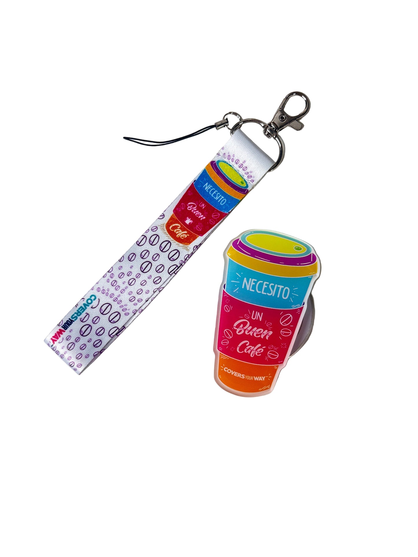 Necesito un buen café Phone Lanyard + Magnetic Phone Grip Gift Bundle